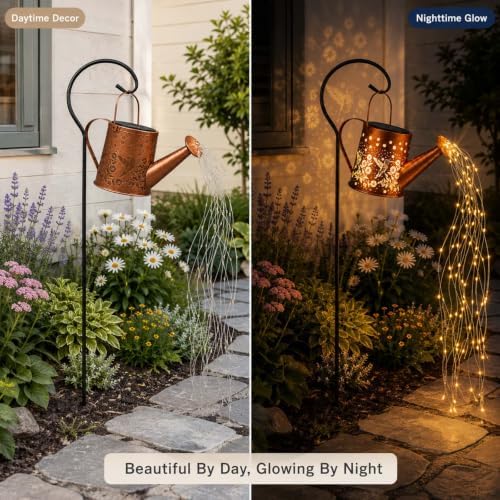 Solar Watering Can Light, LED String Lantern, Hummingbird Garden Yard Decor - Image 3