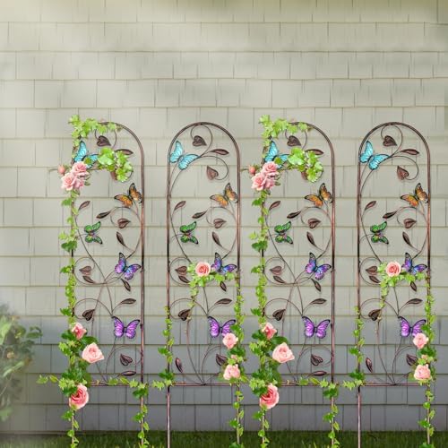 aboxoo 4-Pack Butterfly Metal Garden Trellis for Climbing Plants - Image 4
