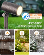 Cheopha 12V Landscape Path Light Aluminum Adjustable Spotlights 5W 2-Pack - Image 5