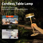 Mr.White Solar Waterproof Outdoor Rechargeable Cordless Table Lamps, Set of 2 Touch Dimmable Operated Battery Table Lights for Patio, Restaurant, Kitchen (Gold) - Image 7