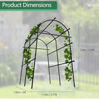 Garvee Metal Garden Arch Trellis, 7.6Ft Black for Raised Beds - Image 2