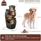 31.7" Tall Rock Solar Water Fountain Outdoor Waterfall - Image 2
