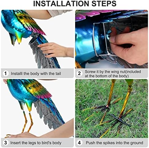 chisheen Metal Peacock Statue Garden Decor Yard Art Outdoor Gift for Women - Image 4