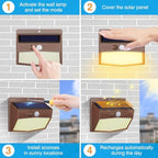 Peasur 8 Pack Solar Motion Sensor Lights Outdoor Waterproof with 3 Modes - Image 5