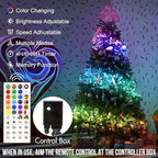 164 FT 500 LED Halloween Lights Outdoor , Waterproof RGB String Lights with Remote Control& Timer Function, 24 Colors Changing Fairy Lights for Indoor Outdoor Room Wall Christmas Tree Party Decoration - Image 2