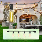 200FT Outdoor Lights with 106 Shatterproof Bulbs(6 Spare), IP45 Waterproof Outside String Lights, Patio String Lights Hanging for Party, Yard, Porch, Bistro, 2200K Adjustable Warm White Light - Image 4