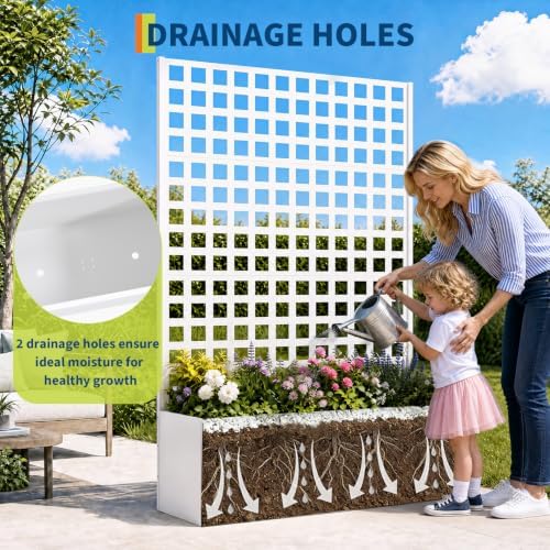 Garvee Metal Planter Box with Trellis 71"x47"x16", 15.7" Deep Planting Bed - Image 3