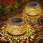 Solar Lanterns Outdoor Waterproof, Hollow Out Solar Table Lamp Patio Decor by BONLION