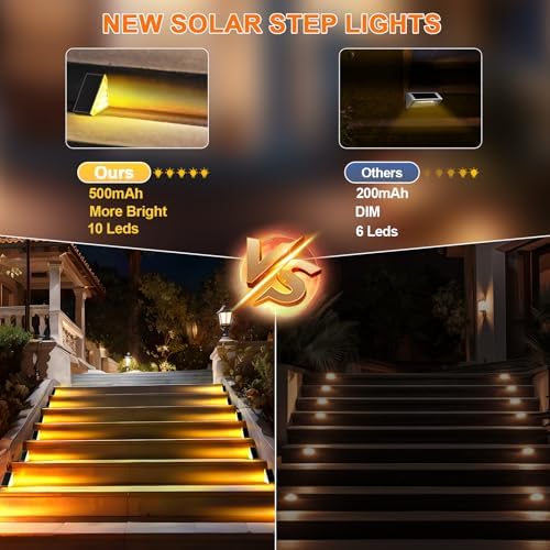 AUDLES Solar Stair Lights,12 Pack Warm White Step Lights Outdoor Waterproof - Image 5