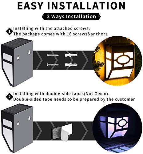 Solpex Solar Deck Lights,Solar Fence Lights, 2 Modes Christmas Decoration Lights,Unique Pattern, Waterproof Automatic Outside, Deck, Patio, Stairs, Yard, Steps, Path & Driveway (RGB & Black 8-Pack) - Image 5