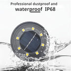 Solar Ground Lights Outdoor Waterproof IP68, 4 Pack 8 LED In Ground Solar Disc Landscape Lighting, Garden Lights Solar Powered for Outside Yard Pathway Patio Lawn Driveway Walkway(Warm) - Image 5