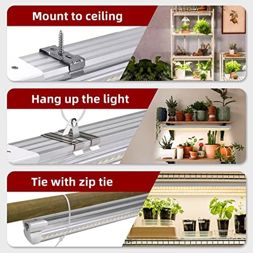 Grow Light for Plant, T8, 2FT, 192W, Full Spectrum, 8 Pack, Linkable - Image 5