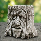 OLOMA Tree Stump Face Concrete Garden Statue Outdoor Sculpture for Patio Yard Lawn Decor Rustic Woodland Planter Style Ornament Fantasy Forest Garden Decoration Gift - Image 5