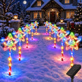 Solar Christmas Lights Outdoor, 10 Pack Star Tree Pathway Lights, Colorful by TuyLuxeHome