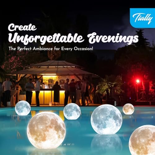 TIALLY Floating Pool Lights - Full Moon and Crescent Moon Inflatable LED Lights for Pool Party Decorations - Image 5