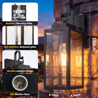 2 Pack 13" Dusk to Dawn Porch Light, Outdoor Wall Light with Clear Glass - Image 4