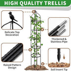 6.7FT Garden Obelisk Trellis for Climbing Plants,81”Metal Plant Support Tower,Heavy Duty Thickened Tube,Rustproof Black Vine & Flower Stand for Outdoor Indoor Use - Image 3