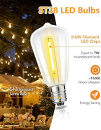 KGC 100Feet LED Outdoor String Lights, Weatherproof Heavy Duty Patio Lights - Image 3