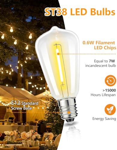 KGC 100Feet LED Outdoor String Lights, Weatherproof Heavy Duty Patio Lights - Image 3