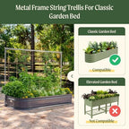 Vego Garden 8.0ft Long Tomato Metal Frame Trellis, Garden Trellis for Climbing Plants Like Cucumber Beans Tomatoes & Vines, (Garden Beds Not Included) - Image 3