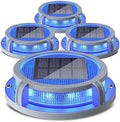 SIEDiNLAR Solar Deck Lights Outdoor 2 Modes 16 LEDs, 4 Pack, Blue/Red Light by Siedinlar