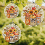 12 Inch Bottle Pumpkins Fall Wind Spinner for Yard and Garden,Thanksgiving Harvest Sunflowe Maple Hanging Ornaments Outdoor 3D Kinetic Wind Sculpture Spinners Indoor Outdoor Patio Décor Gift - Image 3