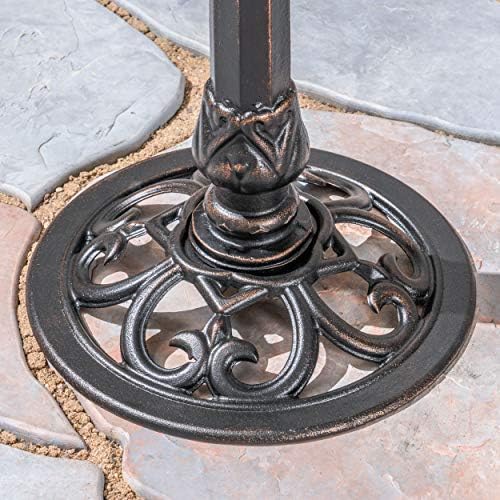 Christopher Knight Home Anessa Outdoor Aluminum and Iron Bird Bath, Shiny Copper - Image 4