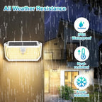 Brightever Solar Motion Sensor Outdoor Lights, 4000LM 344 LEDs Solar Outdoor Lights, IP65 Waterproof Exterior Flood Security Lights with 270° Wide Angle & 3 Modes for Patio Garage, 4-Pack White - Image 5