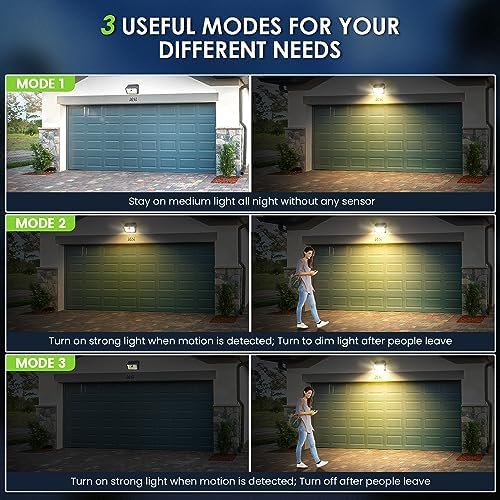 CLAONER Solar Lights Outdoor [ /126 LED], Wireless Motion Sensor Lights, IP65 Waterproof Security Lights 3 Modes, 270° Lighting Angle, Ultra-Bright Wall Lights for Deck Patio Fence Garage - Image 5
