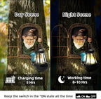 Garden Gnome Statue, Tree Faces Decor Outdoor with Solar Lantern - Image 2