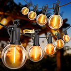 Outdoor String Lights, 50FT 25 LED Bulbs String Lights, IP65 Waterproof Connectable G40 Outside Patio Light for Backyard Porch Balcony Garden Decor Christmas Camping Gazebo by SmartDawn