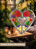 KY&BOSAM DIY Gift Heart Suncatcher Pressed Flower Glass for Window Hanging - Image 6