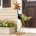 24'' Metal Wacky Peacock Garden Statues Outdoor Decor, Rooster Decor Chicken Yard Sculptures Art Decoration for Home Outsiede Patio Lawn Backyard, Gift for Women Lovers Moms(Red & Green) by STANKGARDEN