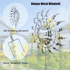 Windmill for Yard and Garden,Wind Spinner,Magical Metal Windmill, 3D Wind Powered Kinetic Sculpture, Dual-Tiered Opposite-Directional Rotation, Stainless Steel Wind Spinners (Silver) - Image 2