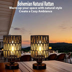 Cordless Rechargeable Outdoor Table Lamps, Battery Operated Table Lamp, Stepless Dimmable for Patio, Living Room, and Bedroom (Bulb Included) - Set of 2 (Black) - Image 6