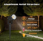 Low Voltage Landscape Lights IP65 Waterproof 7W 700LM LED Outdoor Lighting with Connectors for Garden Yard Pathway Pool | 12V 24V 2700K Tree Spotlights | Warm White - 6 Pack - Image 2