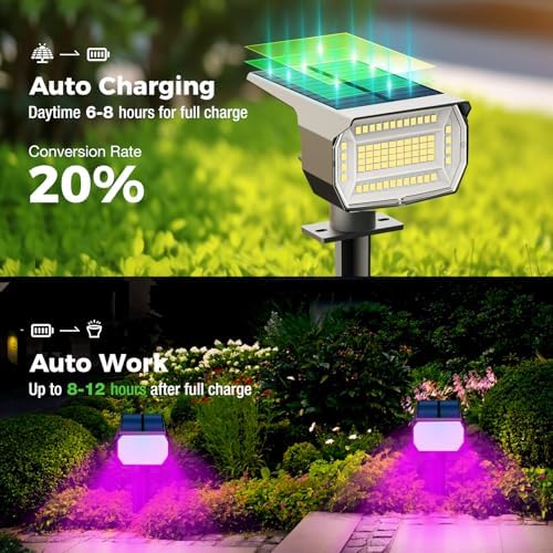 nipify Solar Spot Lights Outdoor, Solar Powered Waterproof Spotlight - Image 2