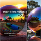 12 Inch Stainless Steel Gazing Globe,v2croft Hollow Ball Mirrored Surface Polished Shiny Sphere,Garden Stainless Steel Gazing Ball for Outdoor Lawn Pond Yard Ornament(rainbow) - Image 6