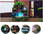 LuuChain Rockery Water Fountain Tabletop Mountain Cascading Waterfalls Indoor Resin Small Waterfall Fountain with LED Lamp for Office Iving Living Room Office Decoration - Image 7