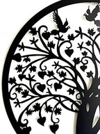 Bellaa 20193 Metal Wall Decor Tree Circle of Life Birds Nature Round Sign Indoor Living Room Rustic Art Outdoor Garden Patio Decor - Image 6