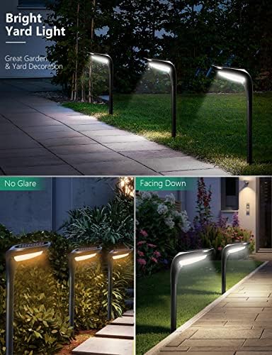 Solar Pathway Lights,【2 Pack】 Solar Garden Lights Outdoor Waterproof Solar Powered Path Light Auto On/Off for Landscape Path Yard Patio Walkway Driveway Pool Holiday (Cool White & Warm White) - Image 2