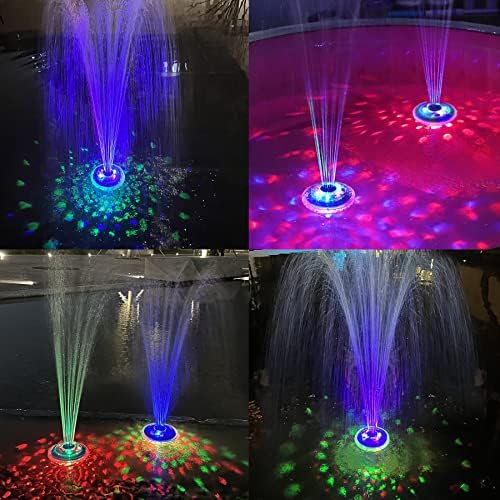 LanPool Floating Water Fountain with Underwater Lights, Powered Pump Outdoor, 3 Modes Sprinkler Waterfall Fountain for Inground Above Ground Pool, Pond-Blue-1PC - Image 6