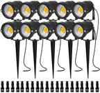 10 Pack Low Voltage Landscape Lights LED 5W Landscape Lighting with connectors AC/DC 12V-24V Outdoor Spotlight IP66 Waterproof Tree Flag Lights Warm White Spotlights for Yard Garden Pathway by AHSELLUS