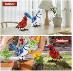 Shorayn Cardinal Decor Garden Statues Metal Bird Yard Art Sculptures,Standing Blue Jay Figurine Outdoor Decoration for Lawn Ornament,Christmas Housewarming Birthday Gifts for Women - Image 4