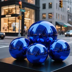 Stainless Steel Mirror Reflective Gazing Ball, Blue Decorative Sphere, Polished Hollow Ball, Reflective Shiny Garden Sphere for Garden & Home Decor (Dia: 12 inch) - Image 4