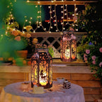 Solar Lanterns Outdoor Waterproof Fairy LED Metal Lantern Candle Glow - Image 3