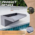 Pool Fountain, Transparent Acrylic Pool Waterfall Spillway with Pipe Connector Kits for Outdoor Decorative, 35.4 Inches Pool Water Feature for Garden Patio, Backyard Koi Pond Decor - Image 5