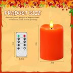 Retisee Flameless LED Candles Real Wax, 2 Pcs, Orange, 3 x 4 in - Image 3