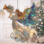 Whistle Angel Mosaic Style Tiffany Effect Acrylic Suncatcher by AVAGAN