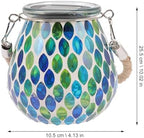 Waterproof Blue Mosaic Solar Jar Light Outdoor Lantern Solar Garden Lamp for Patio and Yard Decorative Jar - Image 2